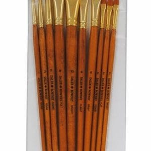 Daler-Rowney Simply Gold Taklon Synthetic Long Handled Brush - Set of 10