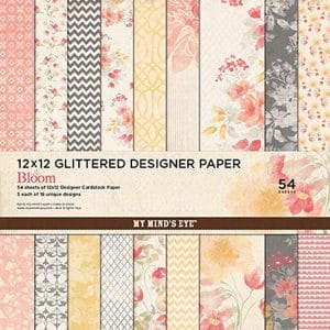 My Minds Eye Glitter Paper - In Bloom - 12X12 Paperpack (54 Sheets)