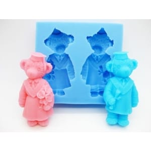 Male and Female Bear Silicone Soap Mould