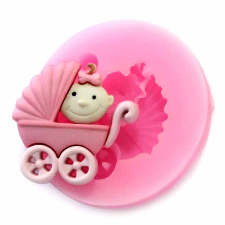 Mini Baby Crib Silicone Clay Mould camold154a Mini Baby Crib Silicone Clay Mould
