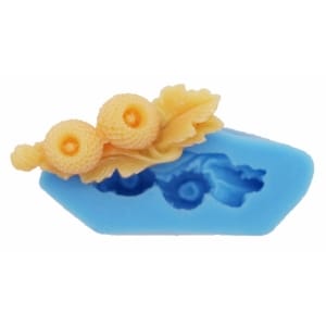 A bunch of circular flowers with Leaves Silicone Clay Mould