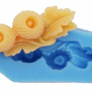 A bunch of circular flowers with Leaves Silicone Clay Mould