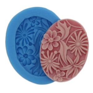 Floral Cameo Silicone Clay Mould (Design 1)