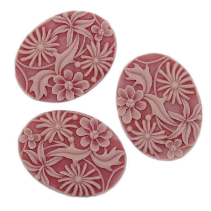 Floral Cameo Silicone Clay Mould (Design 1) camold160c camold160c