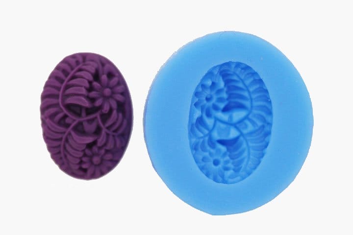 Floral Cameo Silicone Clay Mould (Design 2) camold161b camold161b