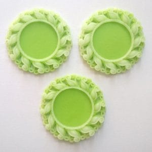 Resin Circular Cameo Frame (1.5 inch) - Design 1 - Green