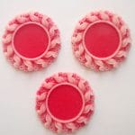 Resin Circular Cameo Frame (1.5 inch) - Design 1 - Red