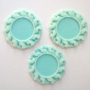 Resin Circular Cameo Frame (1.5 inch) - Design 1 - Blue