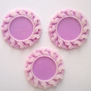 Resin Circular Cameo Frame (1.5 inch) - Design 1 - Purple