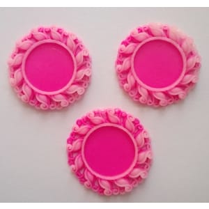 Resin Circular Cameo Frame (1.5 inch) - Design 1 - Pink
