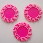 Resin Circular Cameo Frame (1.5 inch) - Design 1 - Pink