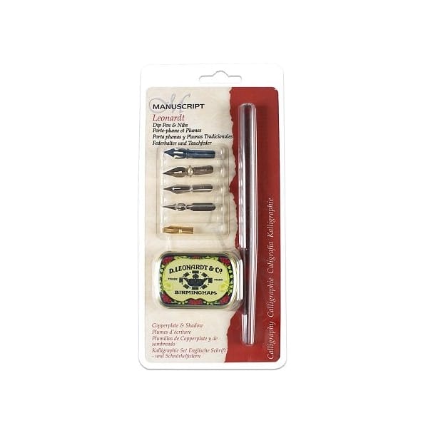 Manuscript Leonardt Copperplate & Shadow Dip Pen & Nib Set