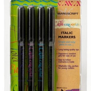 Manuscript Callicreative 4 Assorted Italic Marker Pens - Broad