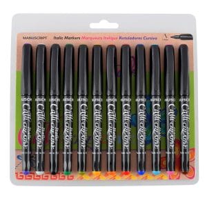 Manuscript Callicreative 12 Assorted Italic Marker Pens - Fine