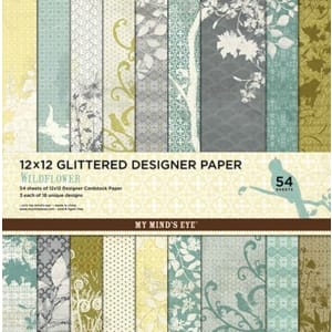 My Minds Eye Glitter Paper - Wildflower - 12X12 Paperpack (54 Sheets)