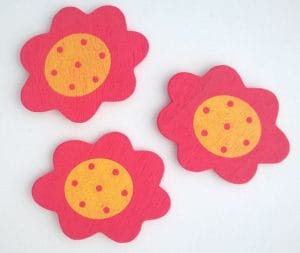 Wooden Die Cuts - Flowers - Dark Pink (Pack of 5)