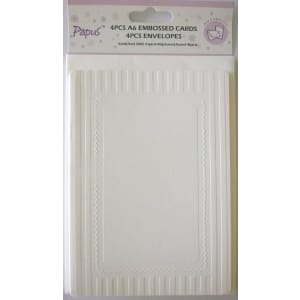 Papus Embossed A6 cards with Envelopes (Set of 4 Pieces) - Design 1