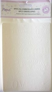 Papus Embossed A6 cards with Envelopes (Set of 4 Pieces) - Design 2