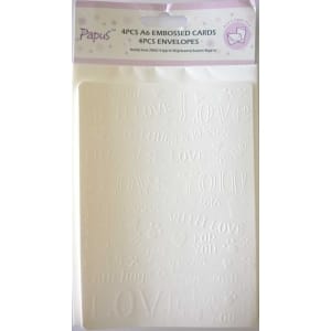 Papus Embossed A6 cards with Envelopes (Set of 4 Pieces) - Design 2