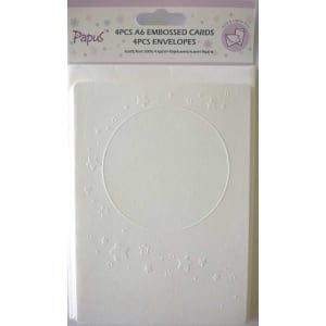 Papus Embossed A6 cards with Envelopes (Set of 4 Pieces) - Design 3