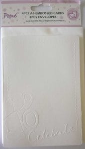 Papus Embossed A6 cards with Envelopes (Set of 4 Pieces) - Design 4
