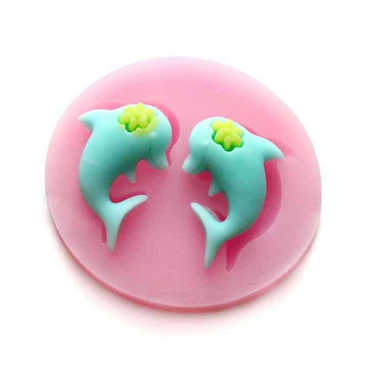 Mini Dolphins Silicone Clay Mould camold163a Mini Dolphins Silicone Clay Mould