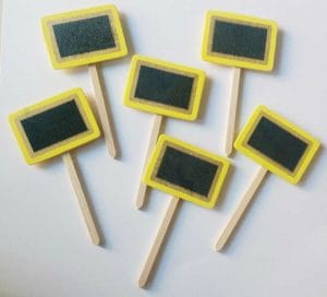 Wooden Plant Markers - Yellow (Set of six pcs)