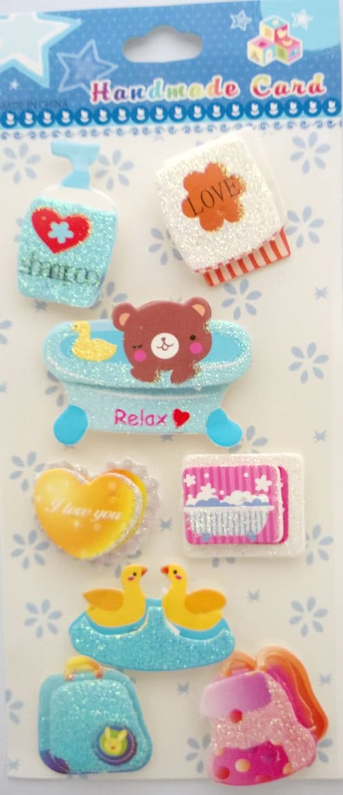 Bath Time Glitter Sticker cast 109 Bath Time Glitter Sticker