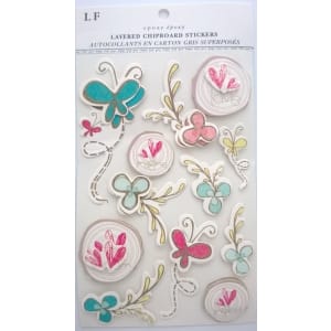 Layered Floral Chipboard Sticker