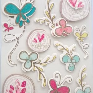 Layered Floral Chipboard Sticker