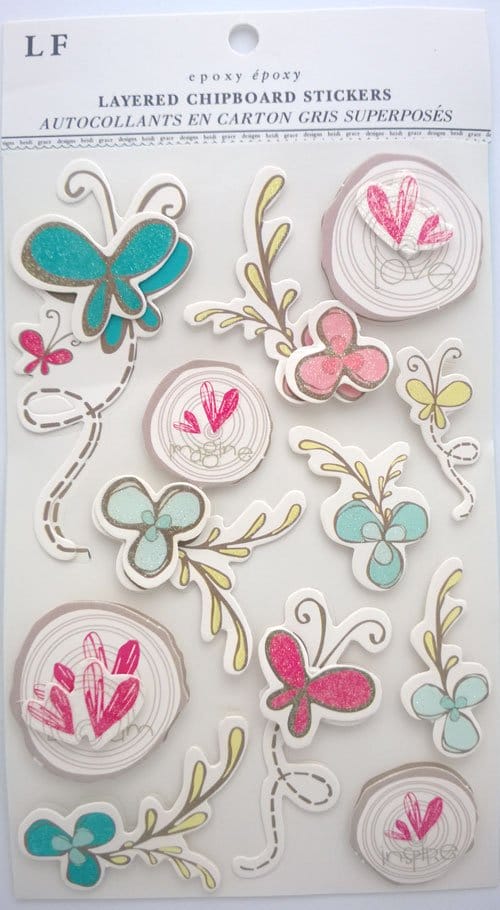 Layered Floral Chipboard Sticker cast 91 Layered Floral Chipboard Sticker