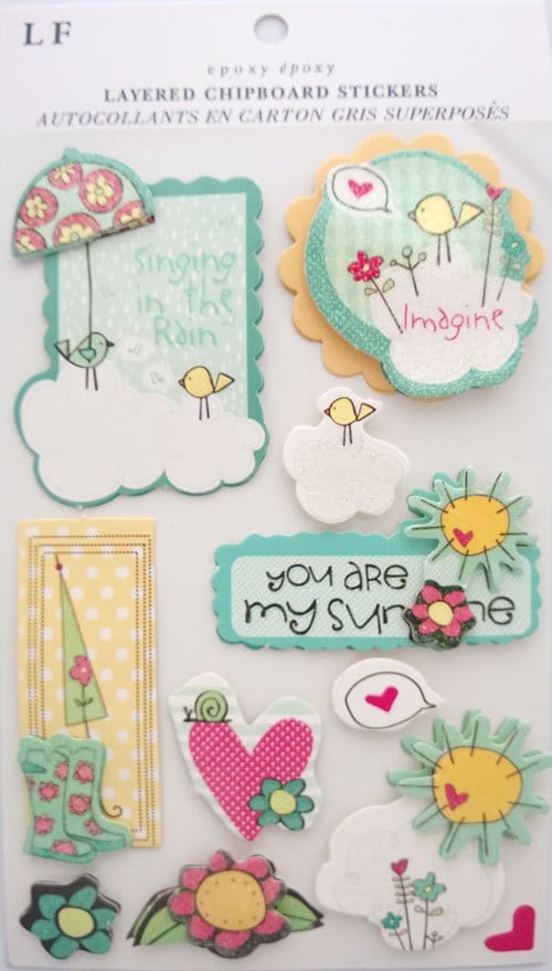 Layered Sunshine Chipboard Sticker cast 92 Layered Sunshine Chipboard Sticker