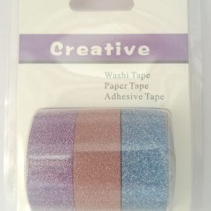 Creative Glittered Washi Tapes (Pack of 3 tapes) - Design 1