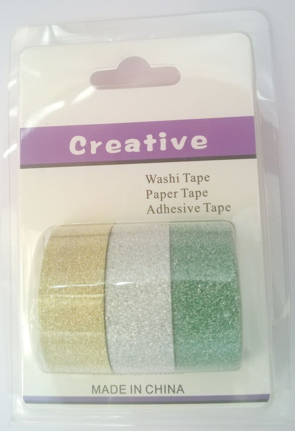 Creative Glittered Washi Tapes (Pack of 3 tapes) - Design 2