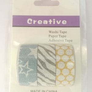 Creative Glittered Washi Tapes (Pack of 3 tapes) - Design 3