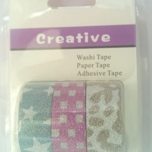 Creative Glittered Washi Tapes (Pack of 3 tapes) - Design 4