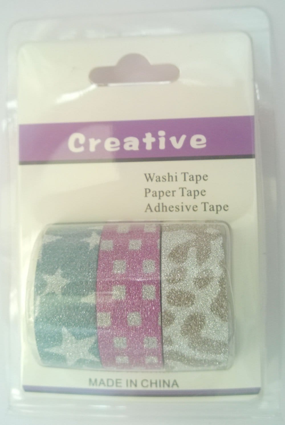 Creative Glittered Washi Tapes (Pack of 3 tapes) - Design 4 cawt 76 Creative Glittered Washi Tapes (Pack of 3 tapes) - Design 4