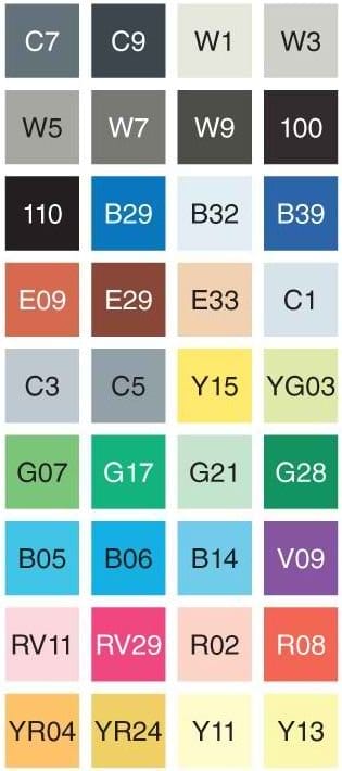 Copic Classic Marker Set of 36 Colors cb36 1 cb36_1