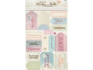 Paper Mania Die Cut Sentiment Stickers - Vintage Notes