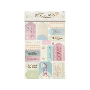 Paper Mania Die Cut Sentiment Stickers - Vintage Notes
