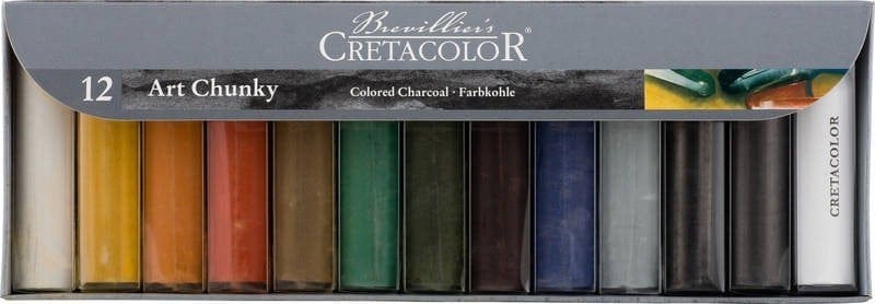 Cretacolor Art Chunky Colored Charcoal - Set of 12