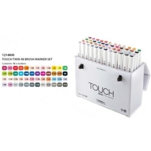 Shinhan Touch Twin Brush Markers (Set of 48 assorted Shades)