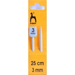 Pony Knitting Pins Knobbed Pairs 25cm x 3mm