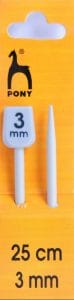 Pony Knitting Pins Knobbed Pairs 25cm x 3mm