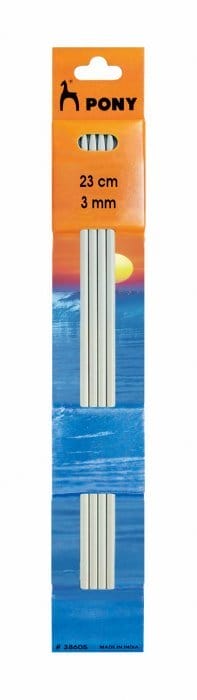 Pony 2 Point Aluminium Knitting Pins 3mm (Set of 4)