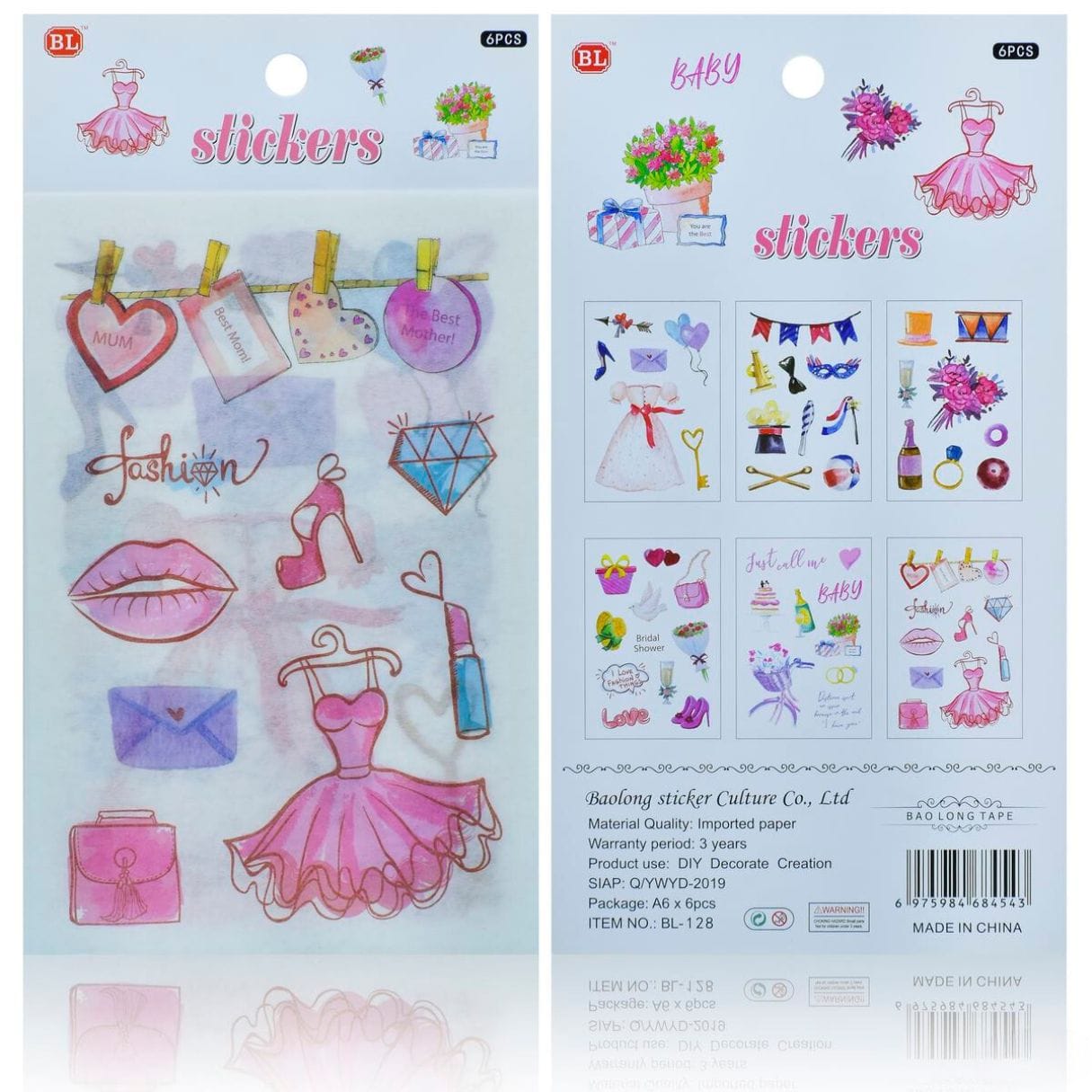Journal Washi paper Sticker Combo (BL-128) BL 128 Sticker combo Journal Washi paper Sticker Combo (BL-128)