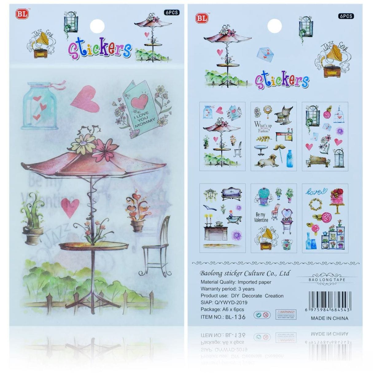 Journal Washi paper Sticker Combo (BL-136) BL 136 Sticker combo Journal Washi paper Sticker Combo (BL-136)