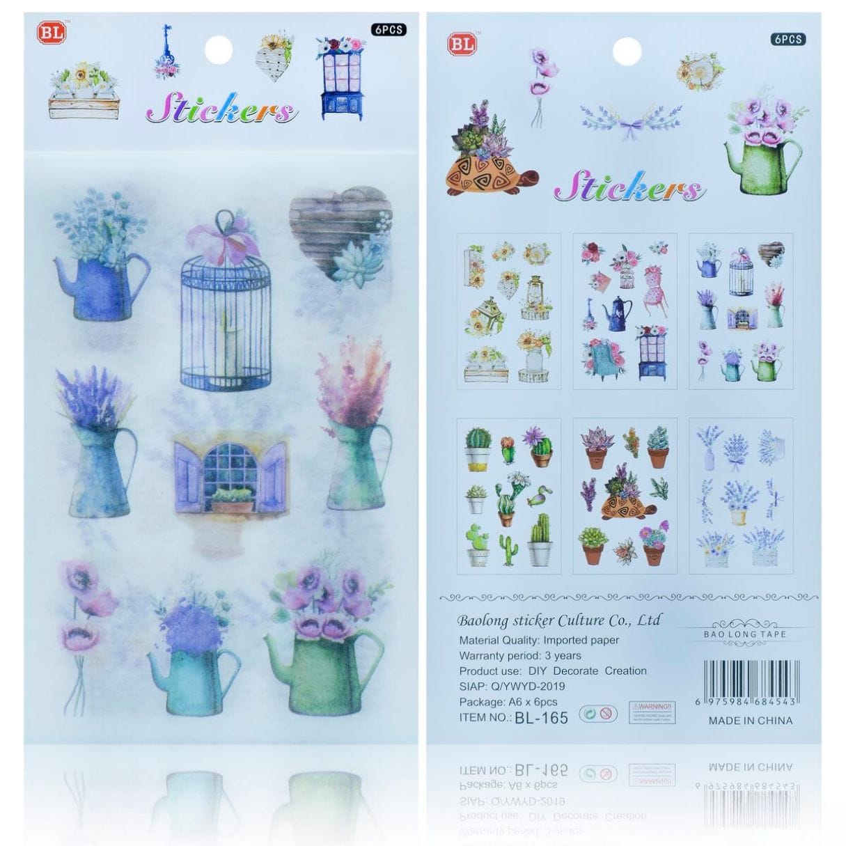 Journal Washi paper Sticker Combo (BL-165) BL 165 Sticker combo Journal Washi paper Sticker Combo (BL-165)