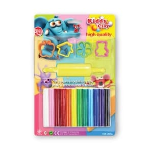 Kiddy FunClay (Pack of 12 Colours WIth Moulds and Roller)