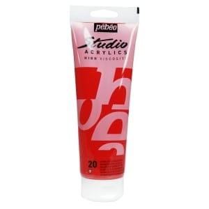 Pebeo Studio Acrylic HV 250ML - Quinacridone Scarlet